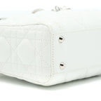 DIOR MINI LADY DIOR LAMBSKIN WHITE SHW