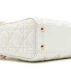 DIOR MINI LADY DIOR LAMBSKIN WHITE LGHW