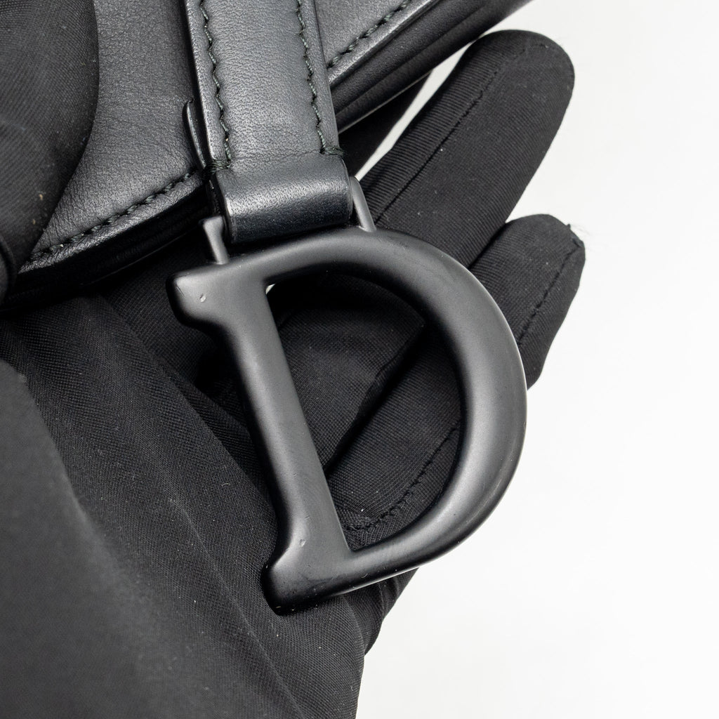 Dior mini saddle bag calfskin so black with an extra strap