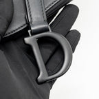 Dior mini saddle bag calfskin so black with an extra strap