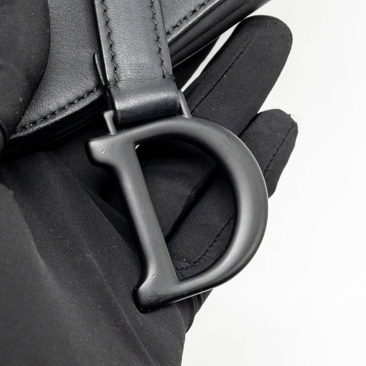 Dior mini saddle bag calfskin so black with an extra strap