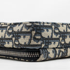 DIOR WALLET ON STRAP OBLIQUE JACQUARD CANVAS/LEATHER BLUE SHW