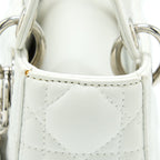 DIOR MINI LADY DIOR LAMBSKIN WHITE SHW