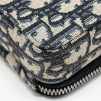DIOR WALLET ON STRAP OBLIQUE JACQUARD CANVAS/LEATHER BLUE SHW