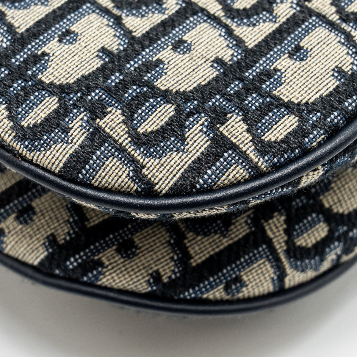 DIOR MINI SADDLE BAG OBLIQUE JACQUARD BLUE GHW