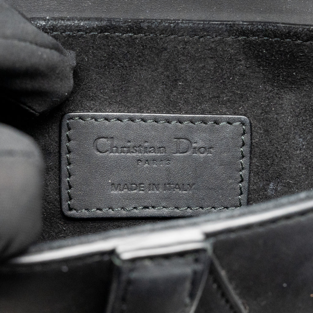Dior mini saddle bag calfskin so black with an extra strap