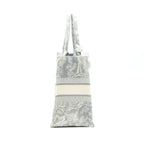 DIOR SMALL BOOK TOTE GRAY TOILE DE JOUY REVERSE EMBROIDERY WITH AN EXTRA SMALL SCARF
