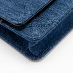 CHANEL 19 WALLET ON CHAIN DENIM DARK BLUE MULTICOLOUR HARDWARE (MICROCHIP)