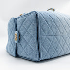 CHANEL 25 MEDIUM HANDBAG WASHED DENIM BLUE GHW (MICROCHIP)
