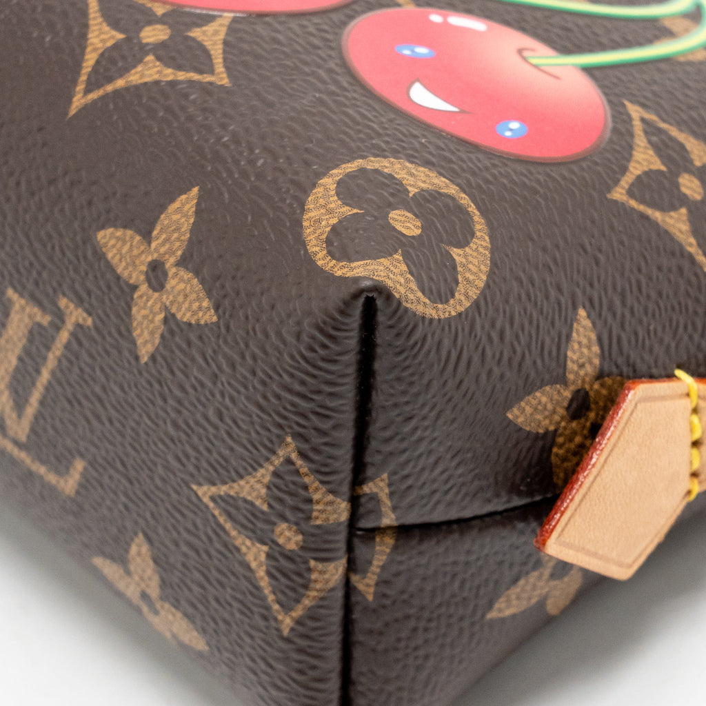 Louis Vuitton X Takashi Murakami cherry cosmetic pouch monogram canvas GHW