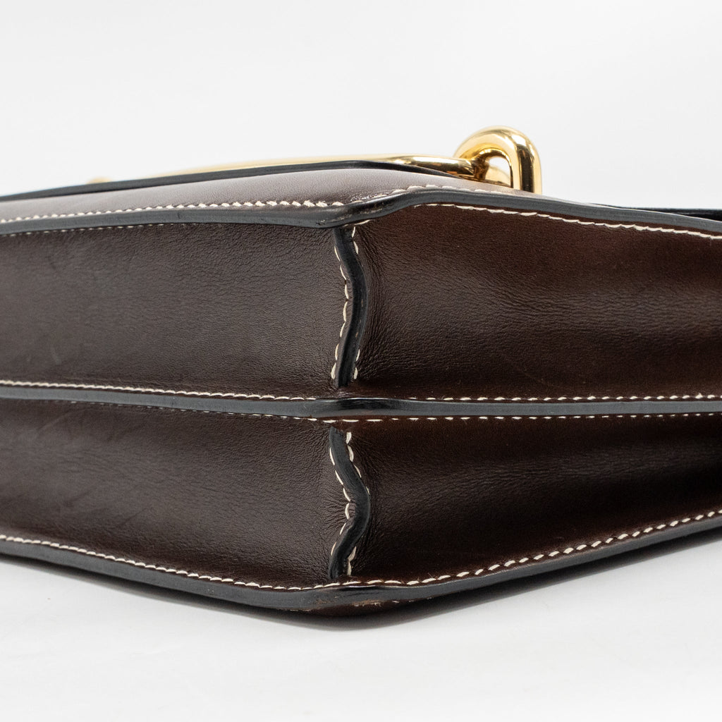 Hermes Roulis 23 Tadelakt Leather Dark Brown LGHW