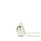 CHANEL SMALL COCO HANDLE CAVIAR WHITE LGHW (MICROCHIP)