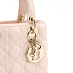 CHRISTIAN DIOR SMALL LADY DIOR LIGHT PINK LAMBSKIN GHW