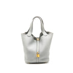 Hermes picotin 22 lock bag clemence blue pale GHW