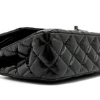 CHANEL MEDIUM CLASSIC DOUBLE FLAP BAG SHINY CALFSKIN SO BLACK