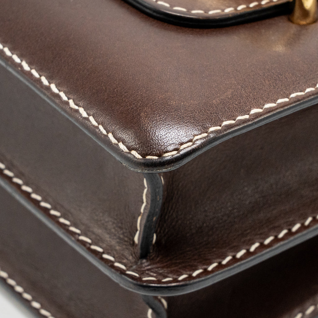 Hermes Roulis 23 Tadelakt Leather Dark Brown LGHW
