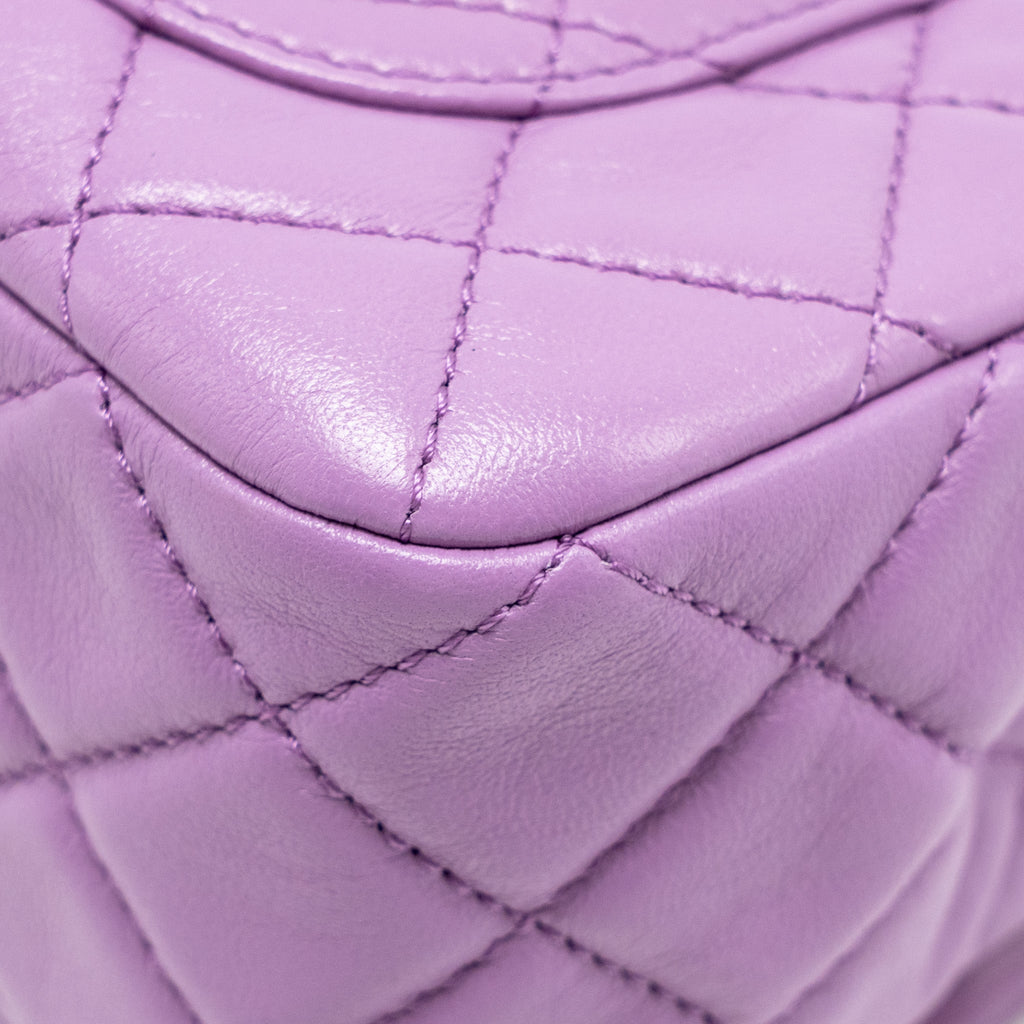 CHANEL PEARL CRUSH MINI RECTANGULAR FLAP BAG LAMBSKIN PURPLE GHW (MICROCHIP)