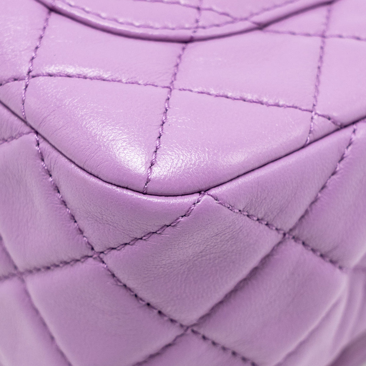CHANEL PEARL CRUSH MINI RECTANGULAR FLAP BAG LAMBSKIN PURPLE GHW (MICROCHIP)
