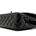 CHANEL MEDIUM CLASSIC DOUBLE FLAP BAG SHINY CALFSKIN SO BLACK