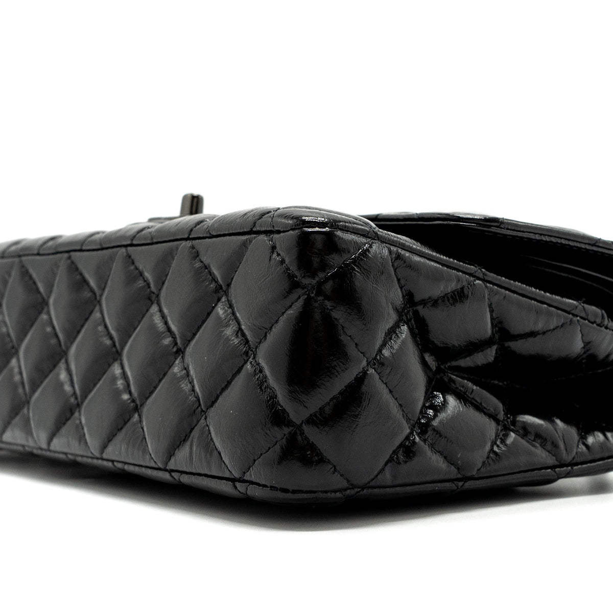 CHANEL MEDIUM CLASSIC DOUBLE FLAP BAG SHINY CALFSKIN SO BLACK