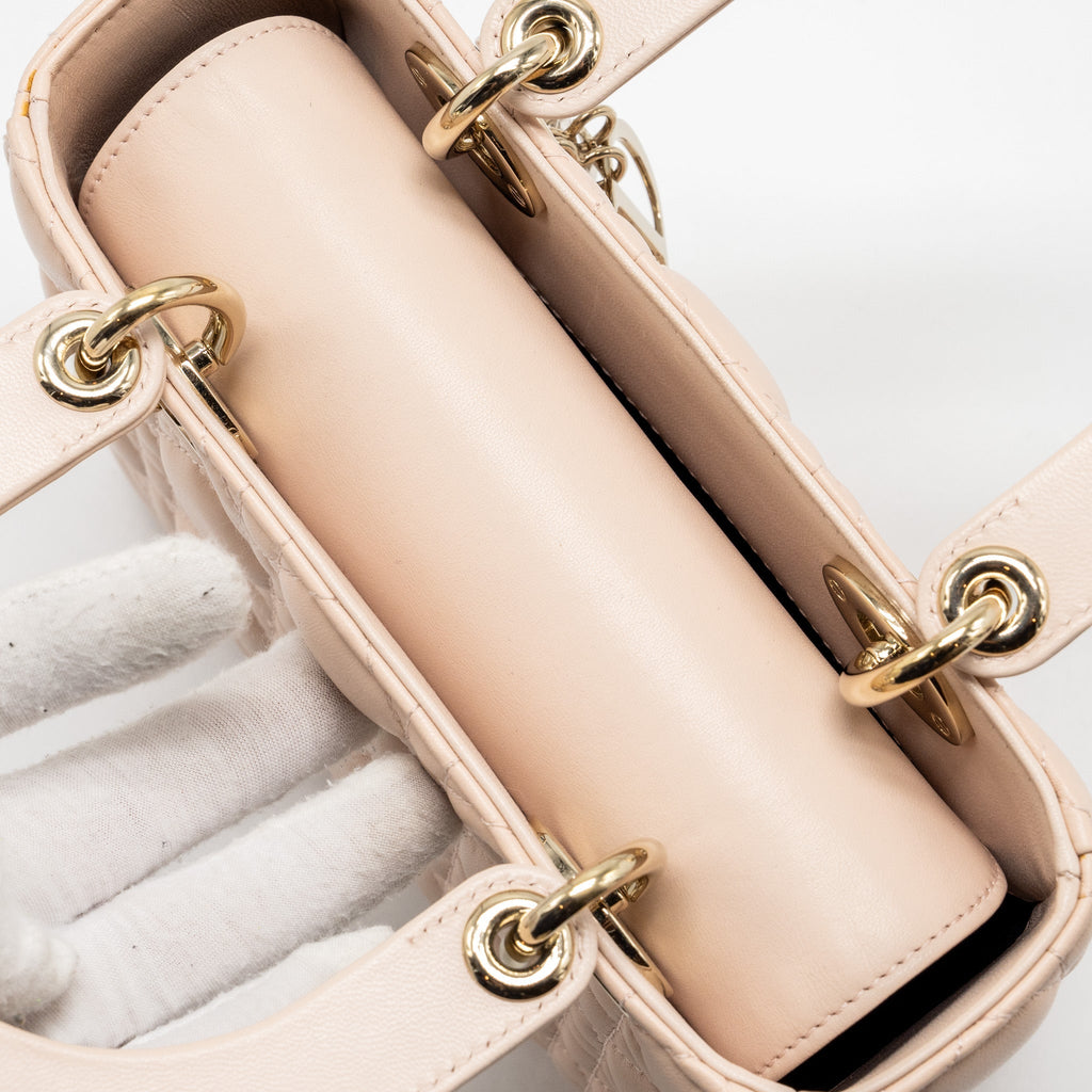DIOR MY ABC DIOR SMALL LADY DIOR LAMBSKIN PINK LGHW