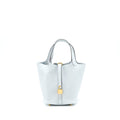 Hermes Picotin 18 Lock Bag Clemence Blue Pale GHW