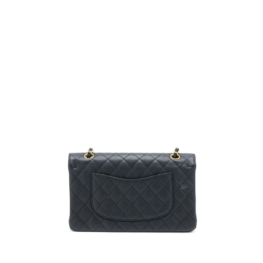 CHANEL MEDIUM CLASSIC DOUBLE FLAP BAG CAVIAR BLACK GHW