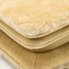 Chanel Shearling Quilted CC Logo Flap Bag with Chain Lambskin Beige GHW (Microchip)