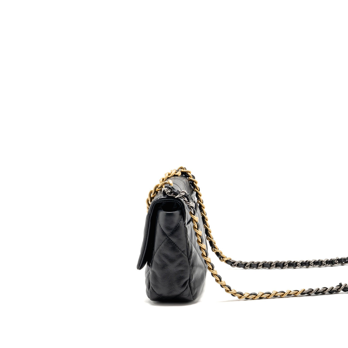 Chanel Small 19 bag Shiny goatskin black multicoloured hardware