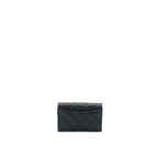 CHANEL CLASSIC FLAP CARD HOLDER CAVIAR LEATHER BLACK LGHW