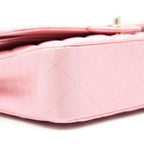 CHANEL IRIDESCENT PEARLY PINK MEDIUM CLASSIC DOUBLE FLAP BAG CAVIAR WITH LGHW