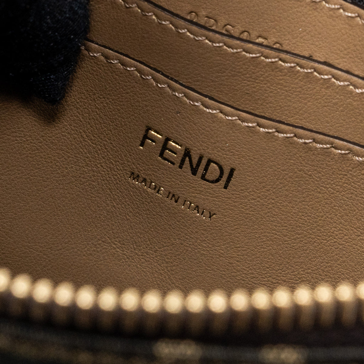 FENDI BAGUETTE POUCH BROWN JACQUARD FF FABRIC GHW