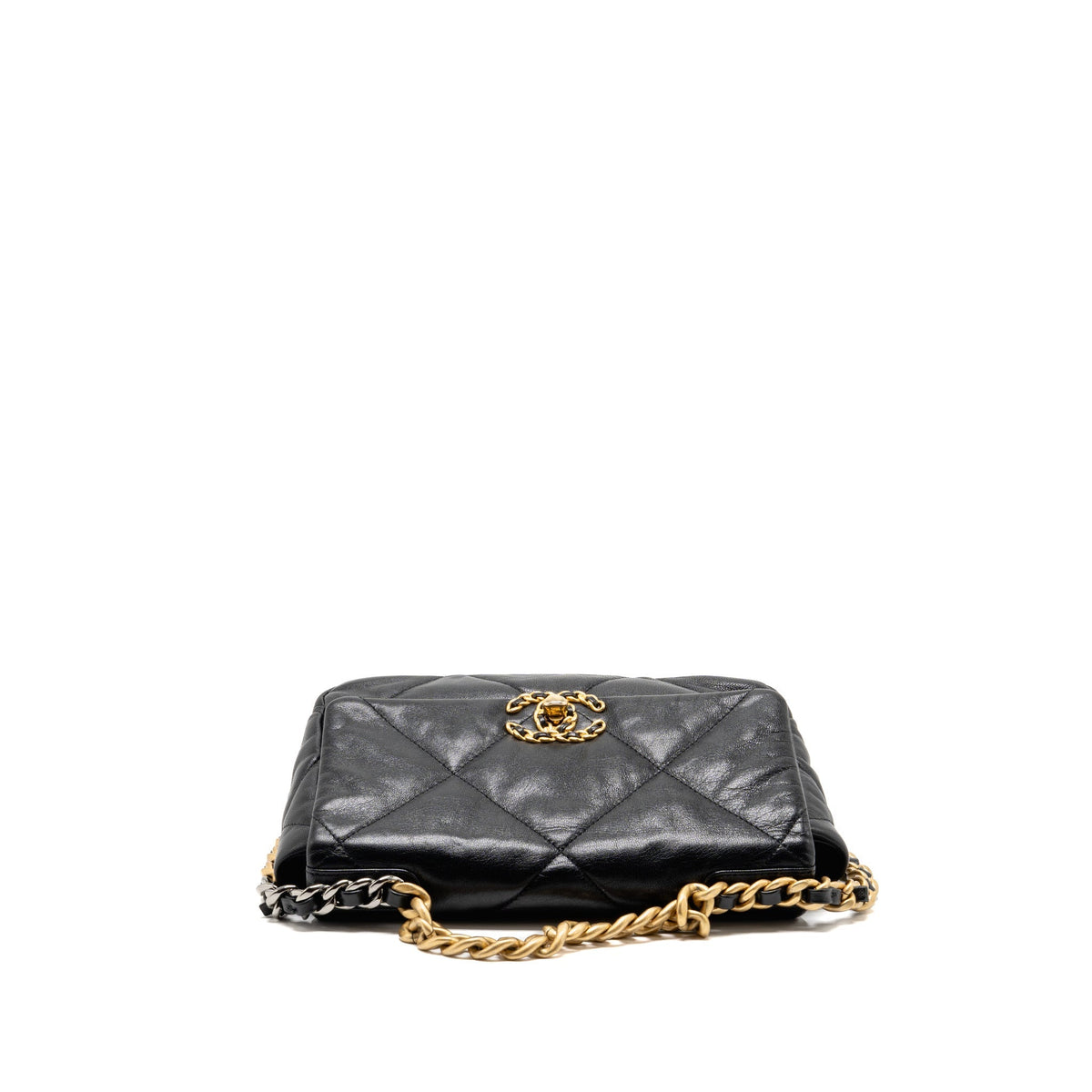 Chanel Small 19 bag Shiny goatskin black multicoloured hardware