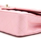 CHANEL IRIDESCENT PEARLY PINK MEDIUM CLASSIC DOUBLE FLAP BAG CAVIAR WITH LGHW