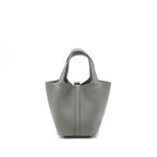 HERMES PICOTIN 18 LOCK BAG CLEMENCE 0L GRIS MEYER GHW