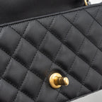 CHANEL 23K PEARL CRUSH MINI RECTANGULAR FLAP BAG LAMBSKIN BLACK GHW (MICROCHIP)