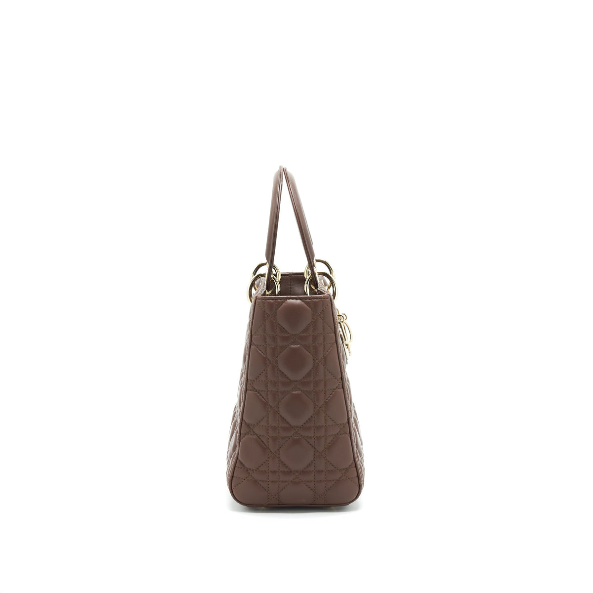 DIOR MEDIUM LADY DIOR CHOCOLATE BROWN LGHW