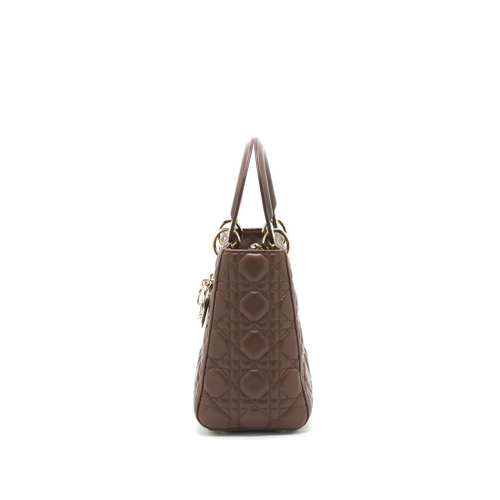 DIOR MEDIUM LADY DIOR CHOCOLATE BROWN LGHW