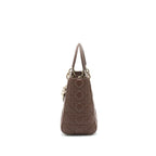 DIOR MEDIUM LADY DIOR CHOCOLATE BROWN LGHW