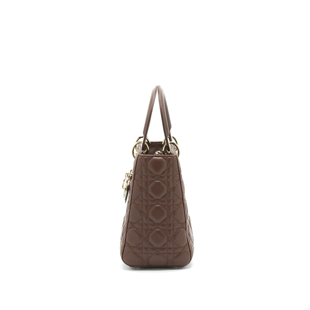 DIOR MEDIUM LADY DIOR CHOCOLATE BROWN LGHW
