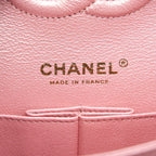 CHANEL IRIDESCENT PEARLY PINK MEDIUM CLASSIC DOUBLE FLAP BAG CAVIAR WITH LGHW
