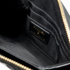 CHANEL COCO CHARMS CHAIN QUILTED POUCH BAG LAMBSKIN BLACK LGHW