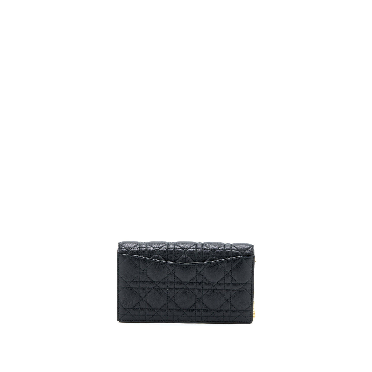 DIOR CARO POUCH CANNAGE CALFSKIN BLACK GHW