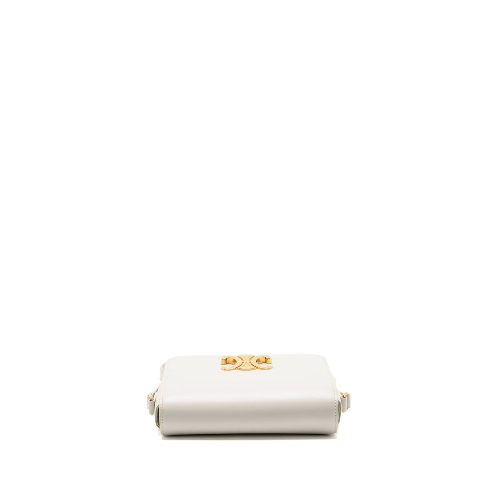 Celine teen triomphe bag calfskin white GHW