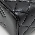 CHANEL TOP HANDLE LONG VANITY LAMBSKIN BLACK GHW(MICROCHIP)