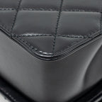 CHANEL GOLD CRUSH MINI FLAP BAG CALFSKIN BLACK GHW (MICROCHIP)
