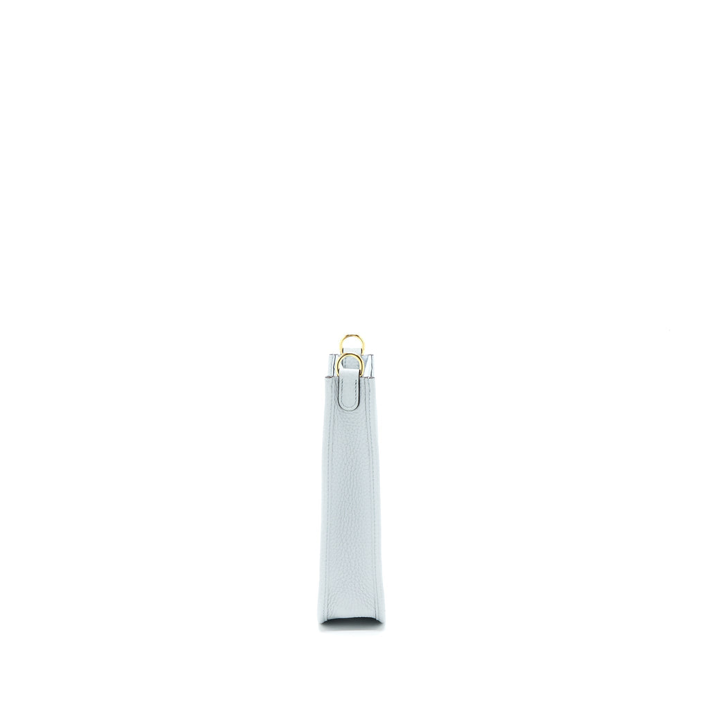 Hermes Mini Evelyn Clemence Blue Pale/Gris Etain GHW