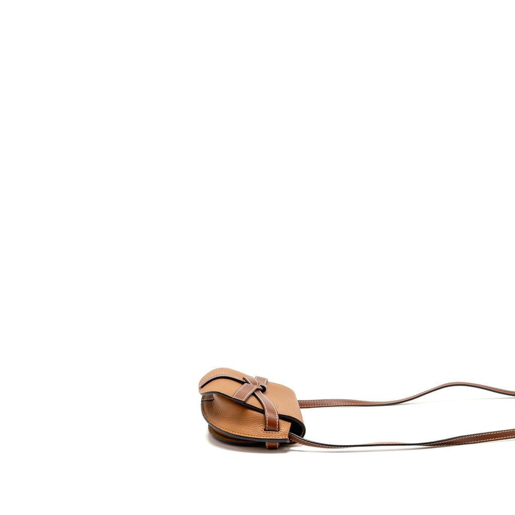 Loewe mini gate bag calfskin Tan GHW