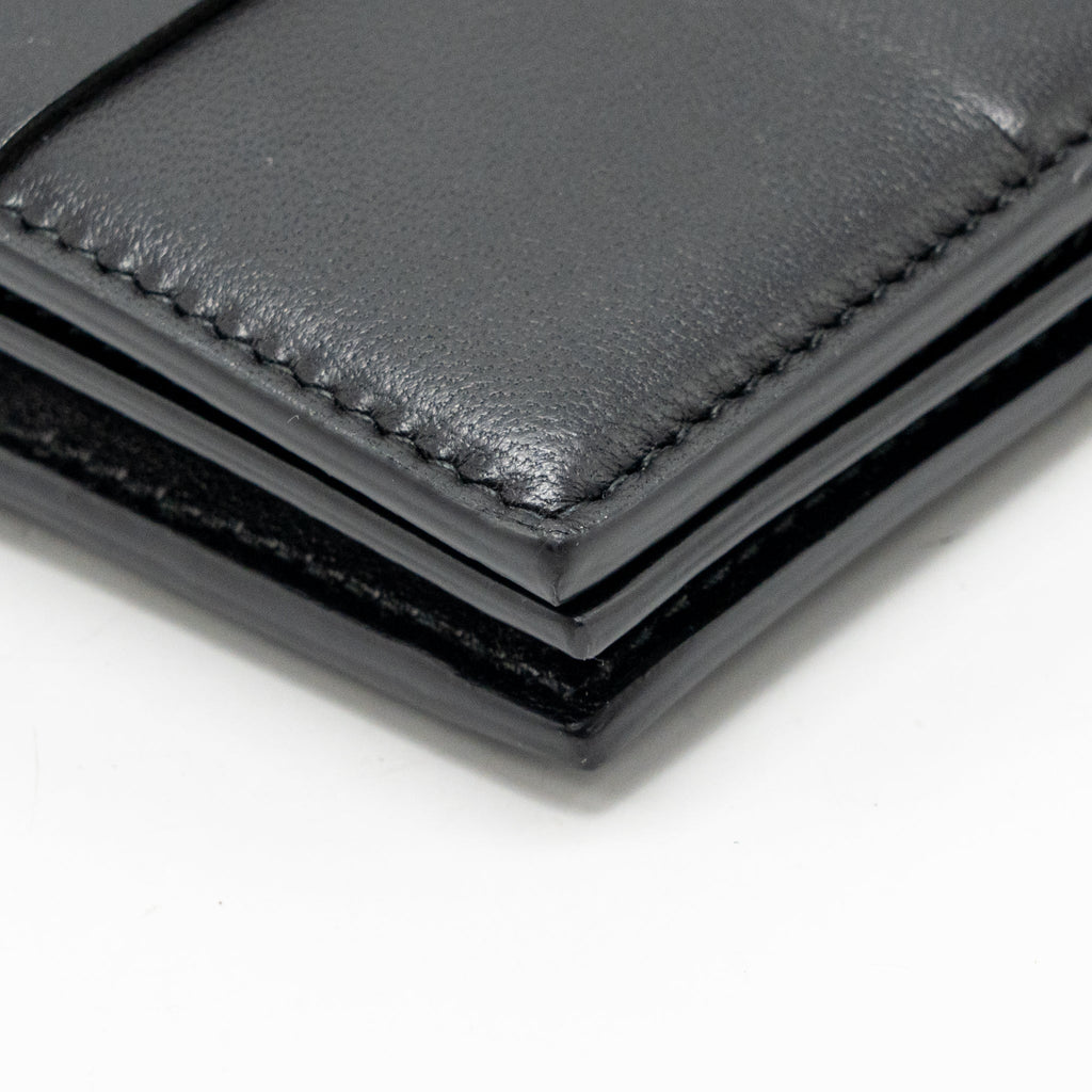 Bottega Veneta Cassette Wallet on Strap Intrecciato Leather Black GHW