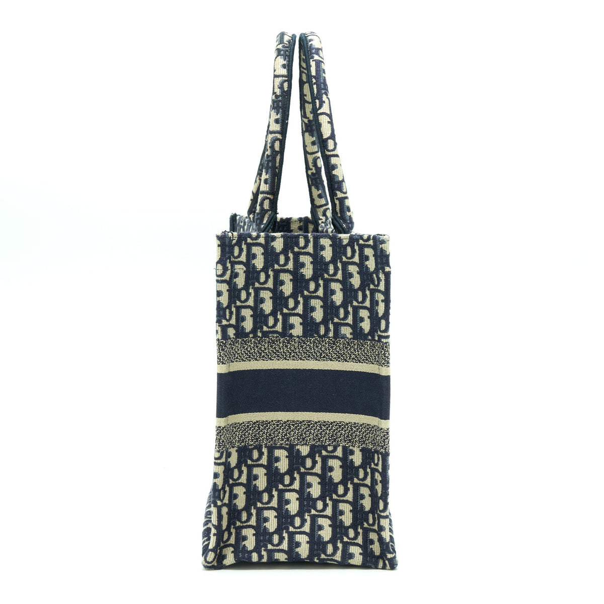 DIOR SMALL BOOK TOTE BAG BLUE OBLIQUE JACQUARD